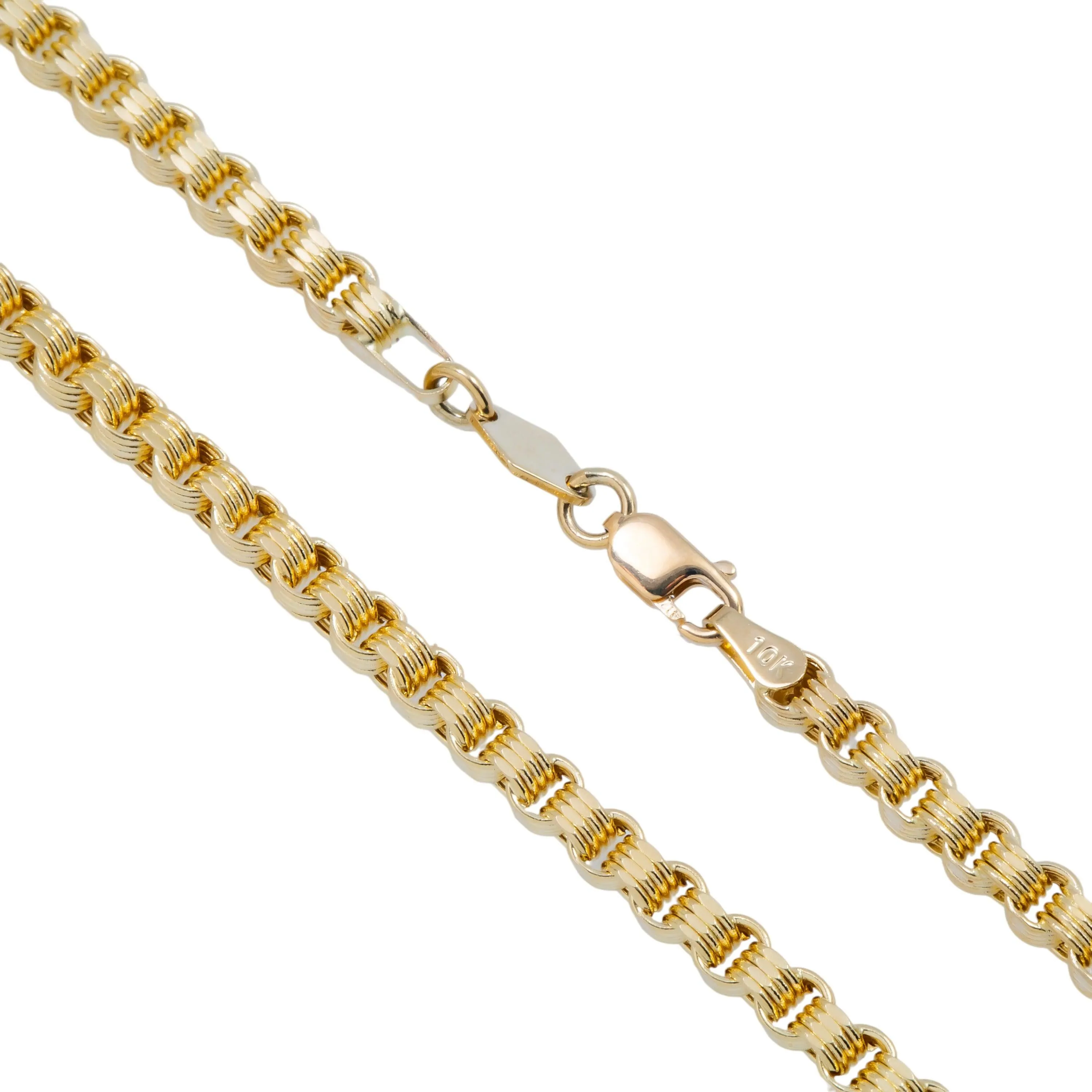 10K GOLD 3.32MM HOLLOW BOX BYZANTINE CHAIN