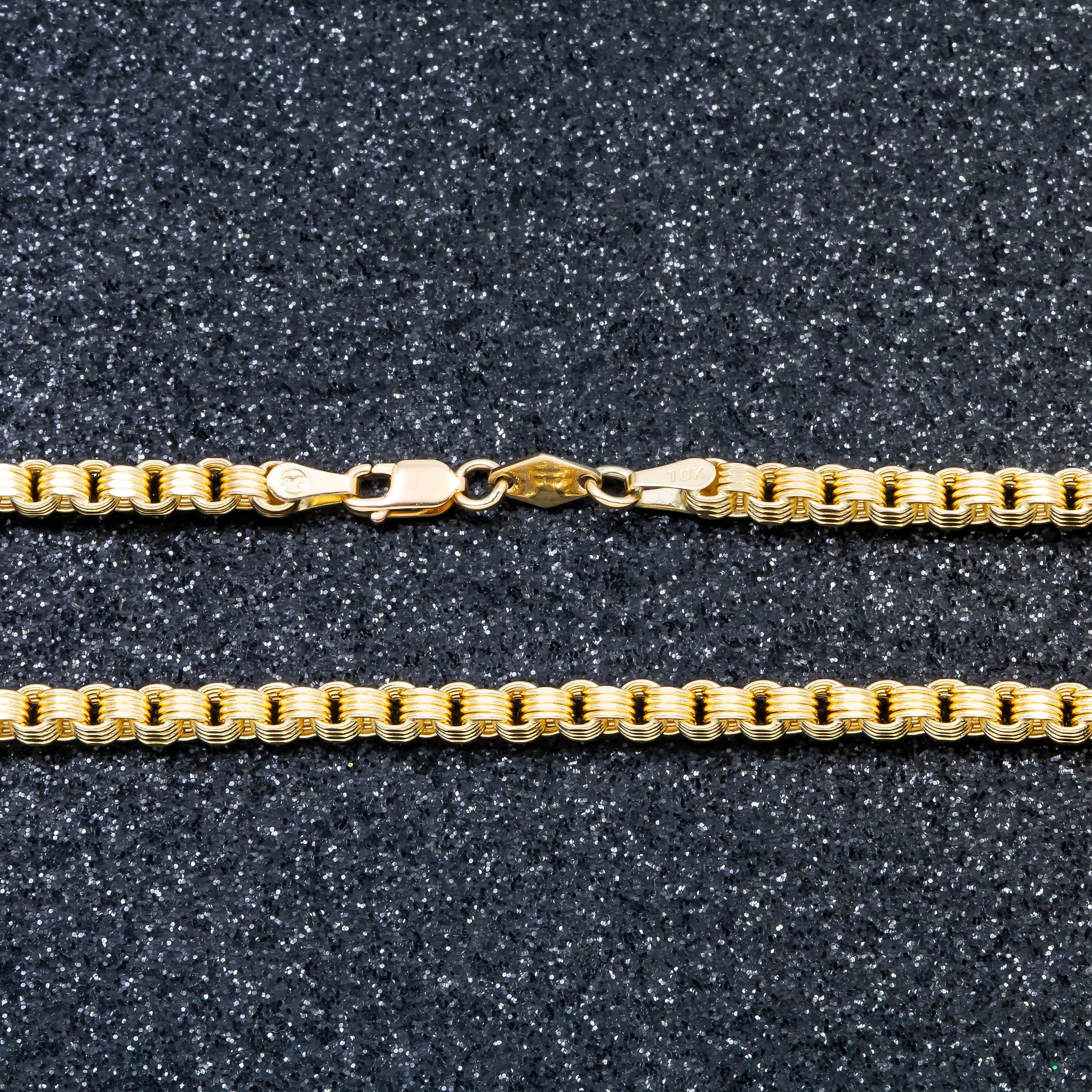 10K GOLD 3.32MM HOLLOW BOX BYZANTINE CHAIN