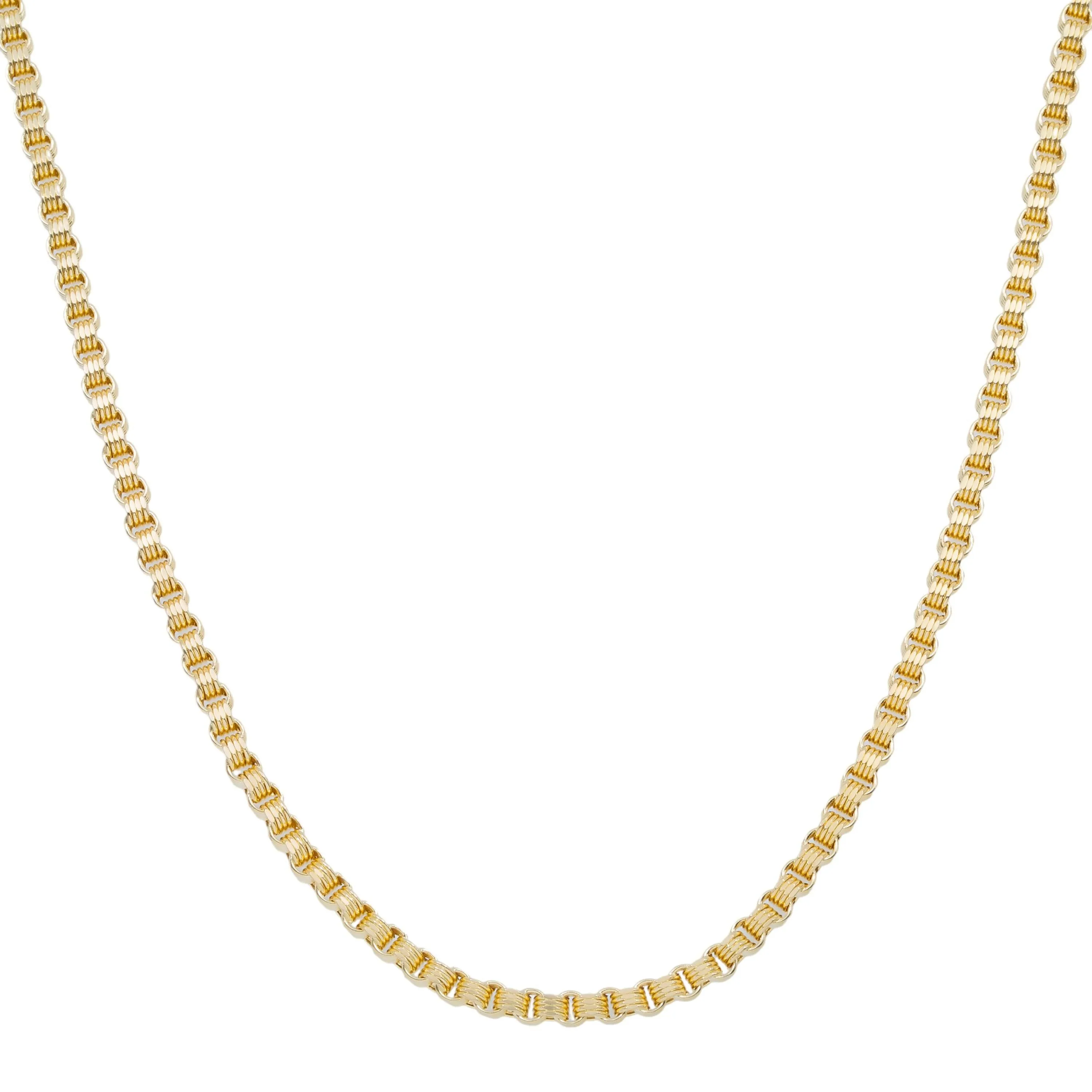 10K GOLD 3.32MM HOLLOW BOX BYZANTINE CHAIN