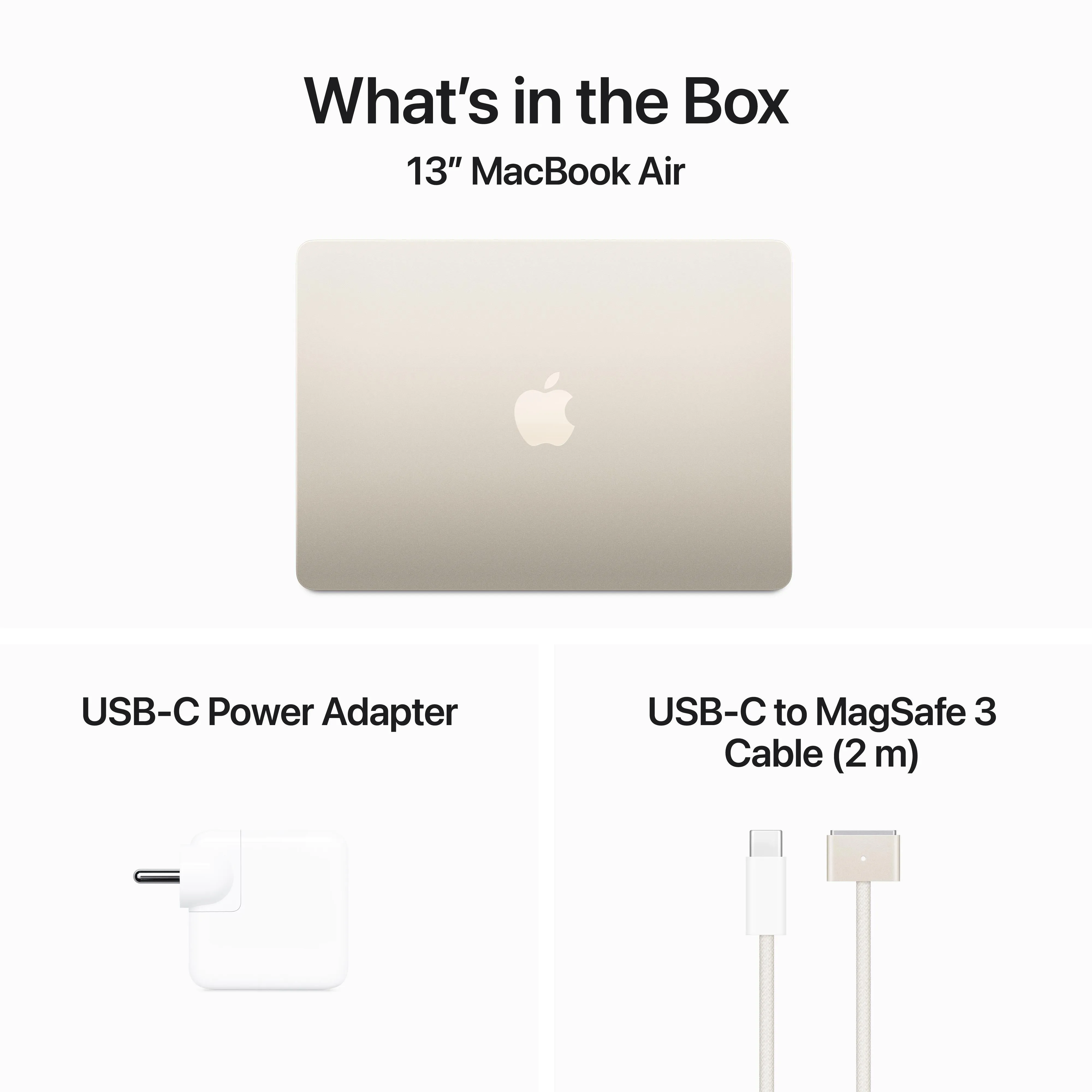 13-inch MacBook Air: Apple M3 chip with 8‑core CPU and 10‑core GPU, 512GB SSD - Starlight