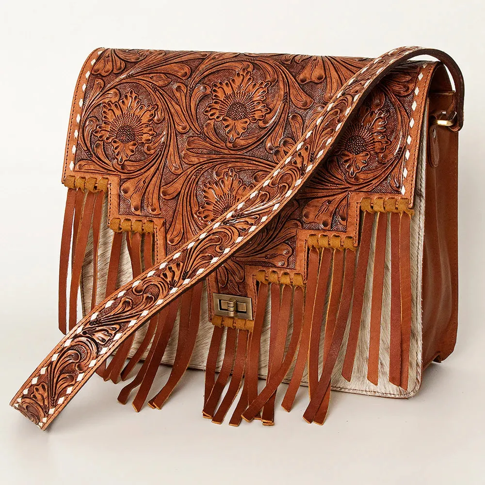 American Darling Conceal Carry Cowhide & Tooled Brief Case Tote