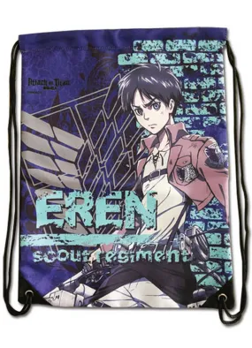 Attack on Titan - Eren Yeager Violet Drawstring Bag