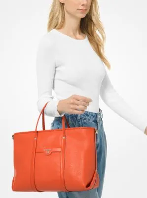 Beck Medium Pebbled Leather Tote Bag