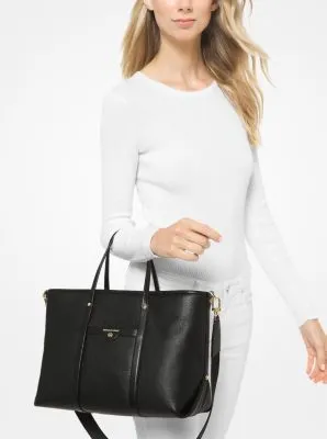 Beck Medium Pebbled Leather Tote Bag