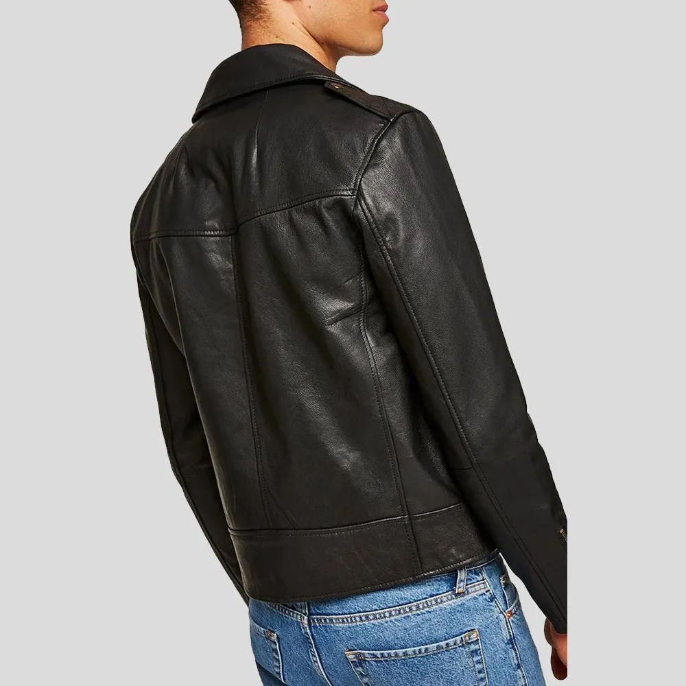 Bek Black Motorcycle Leather Jacket