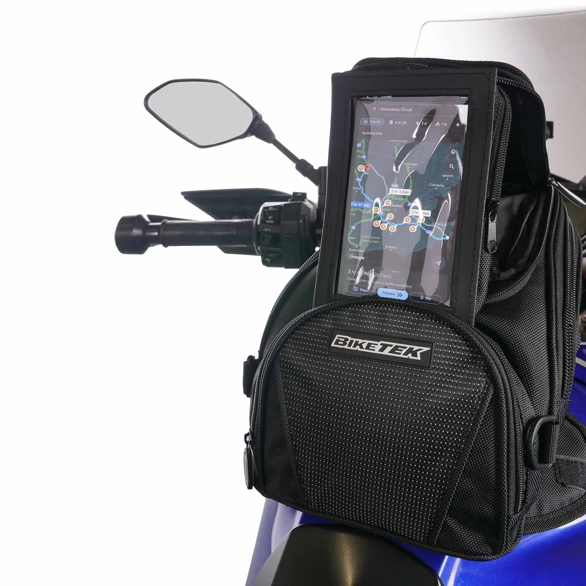 BikeTek Midi Magnetic Tank Bag with Flip Out Phone Pouch.