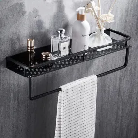 Black Bathroom Shelf Space Aluminum Shower Basket Corner Shelves Bathroom Shampoo Holder Kitchen Storage Rack Accessories