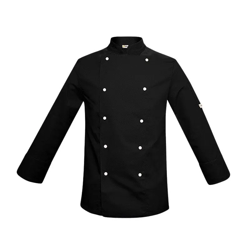 Black Children's Chef Jacket with White Buttons - MANELLI