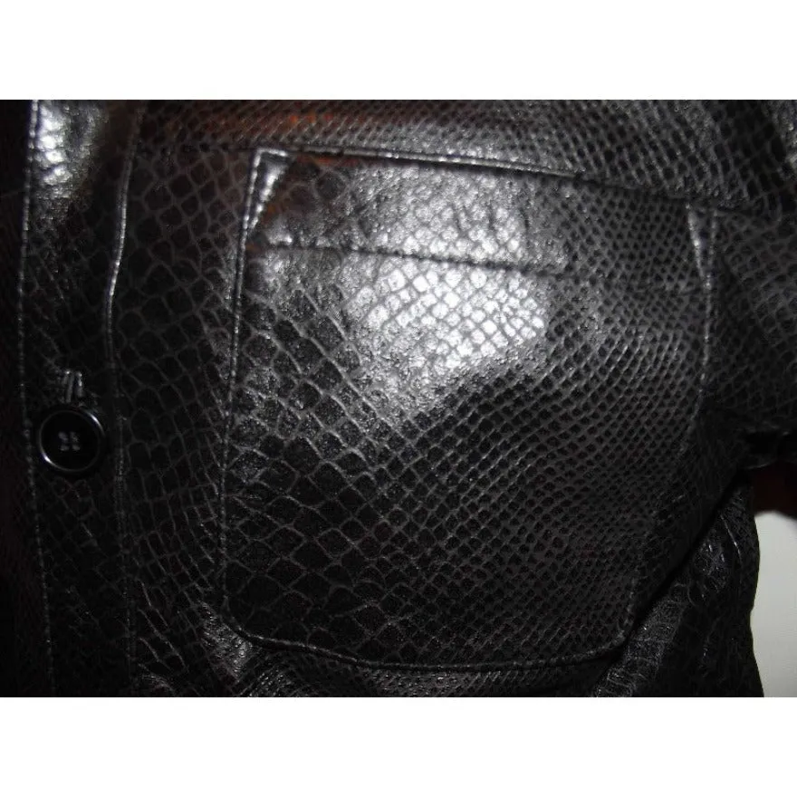 Black Snakeskin Pants Mens | Knee Zippers