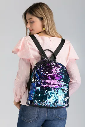 Blue Violet Sequined Mini Backpack