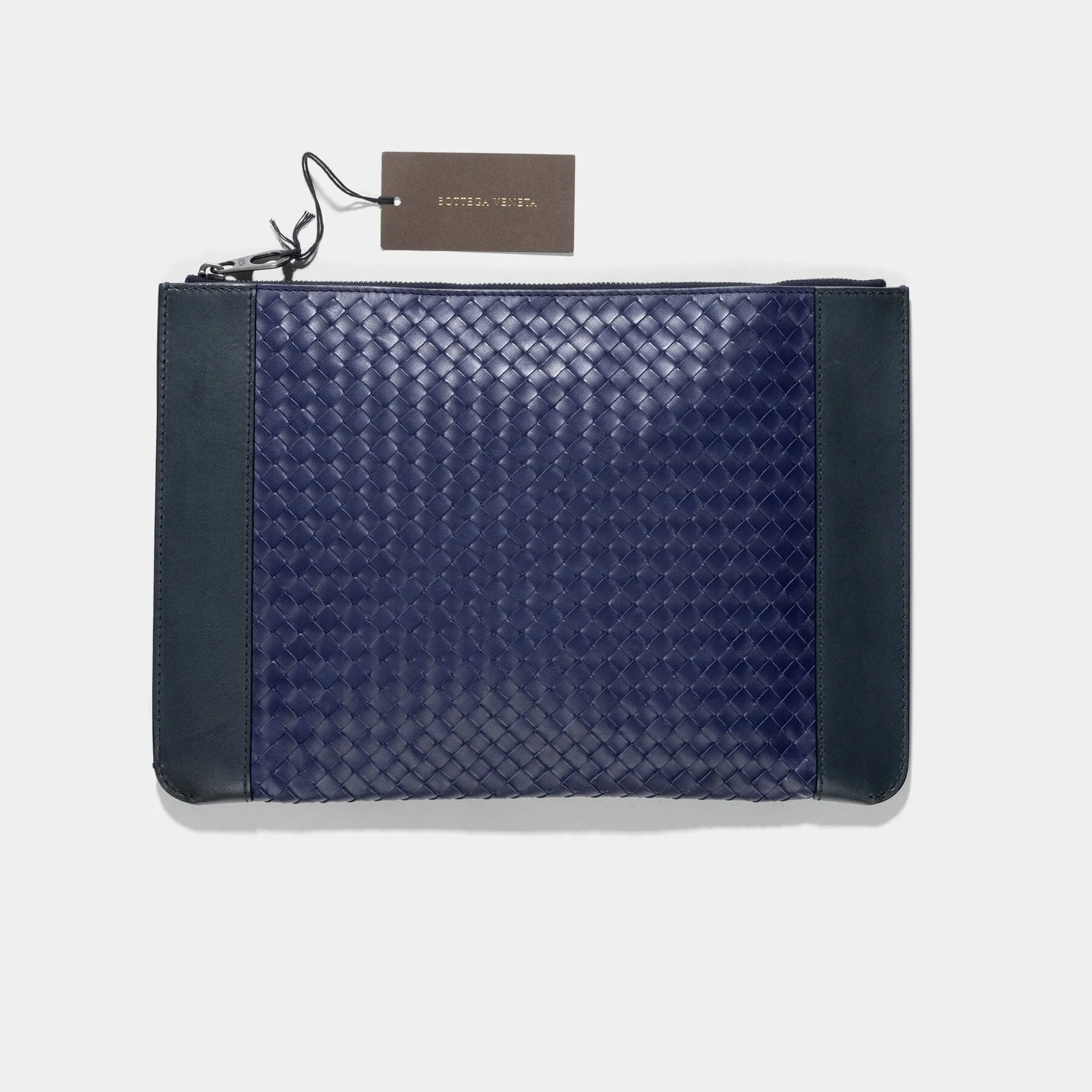 Bottega Veneta  Blue Intrecciato Document Case