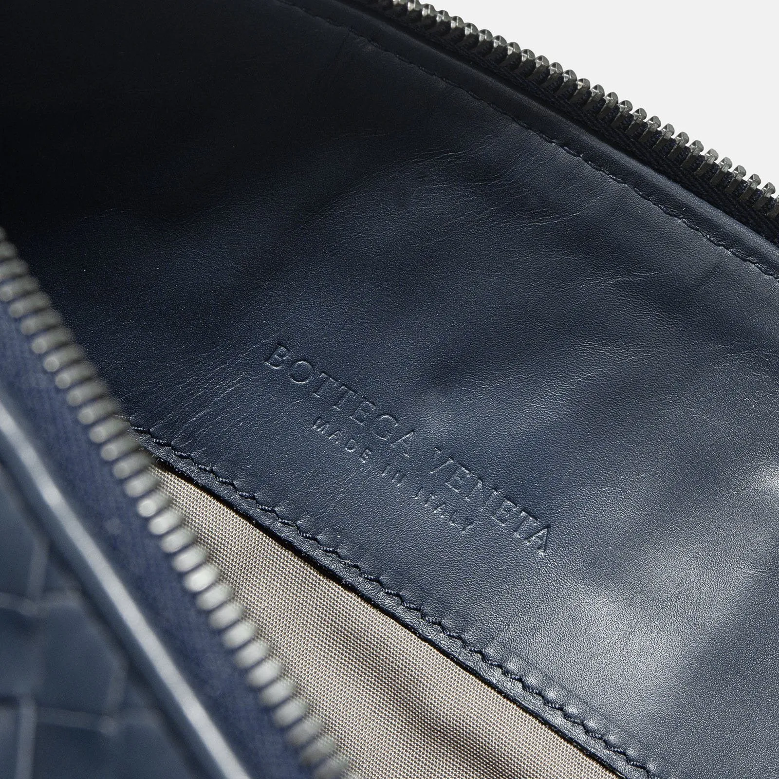 Bottega Veneta Blue Woven Leather Document Case