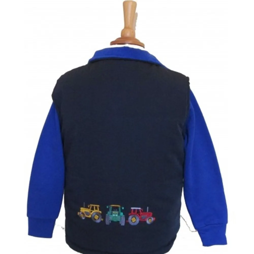 British Country Collection Three Tractors Childrens Gilet