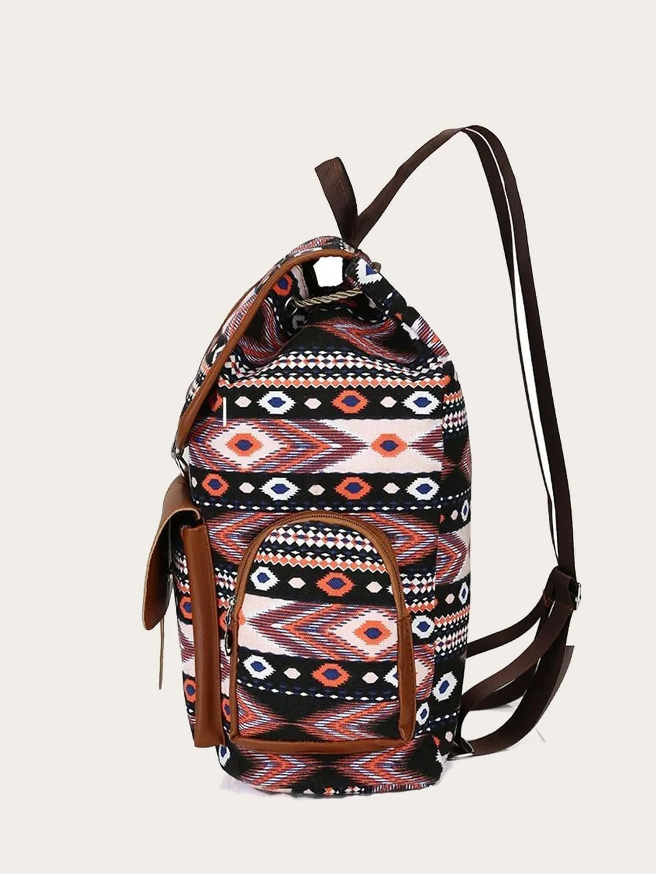 Buckle Decor Flap Backpack