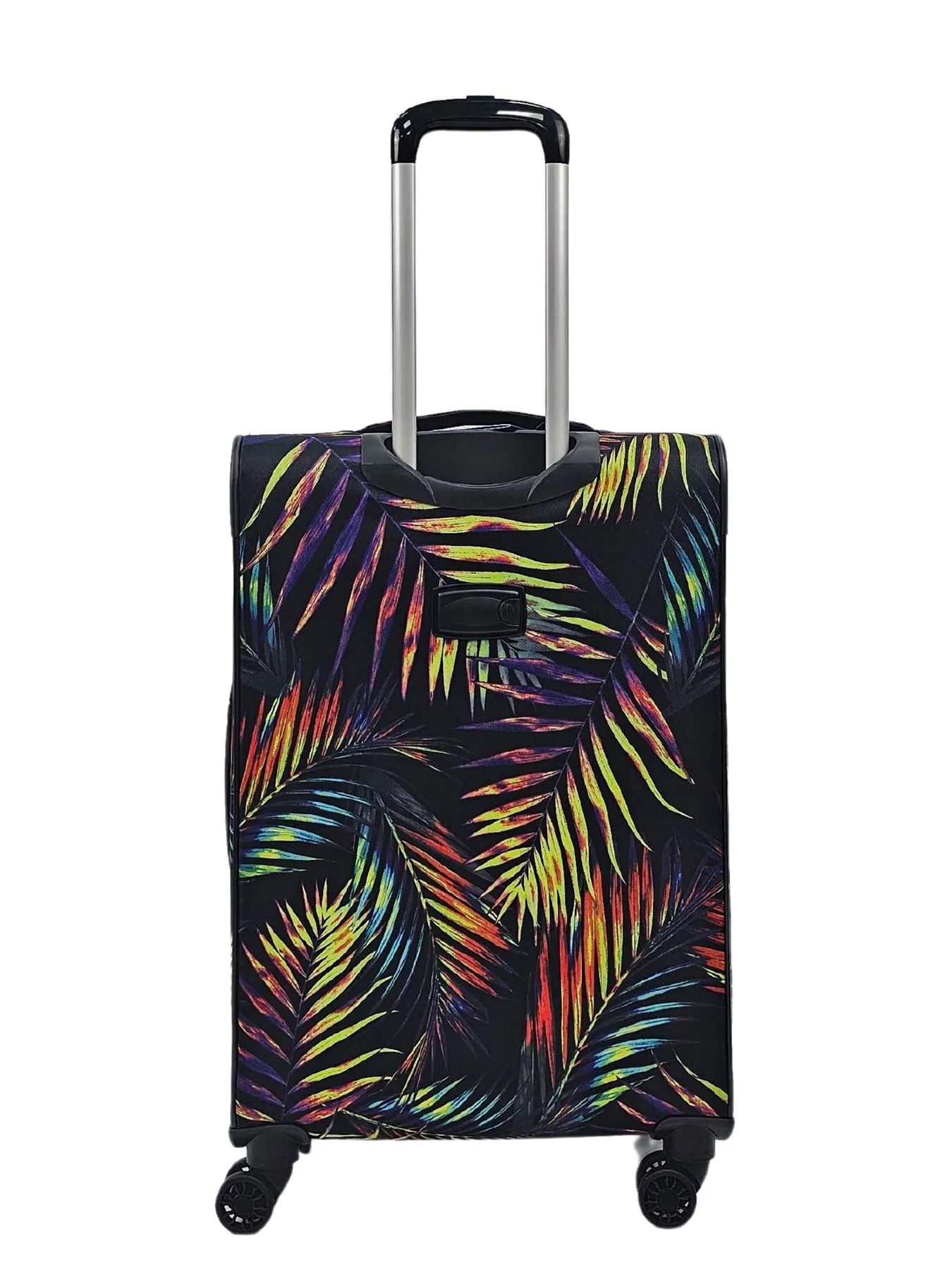 Butterfly Leaf Check Print Suitcase 4 Wheels Cabin Check In Hand Luggage Soft Shell Trolley