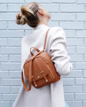 Camila Leather Backpack - Brown