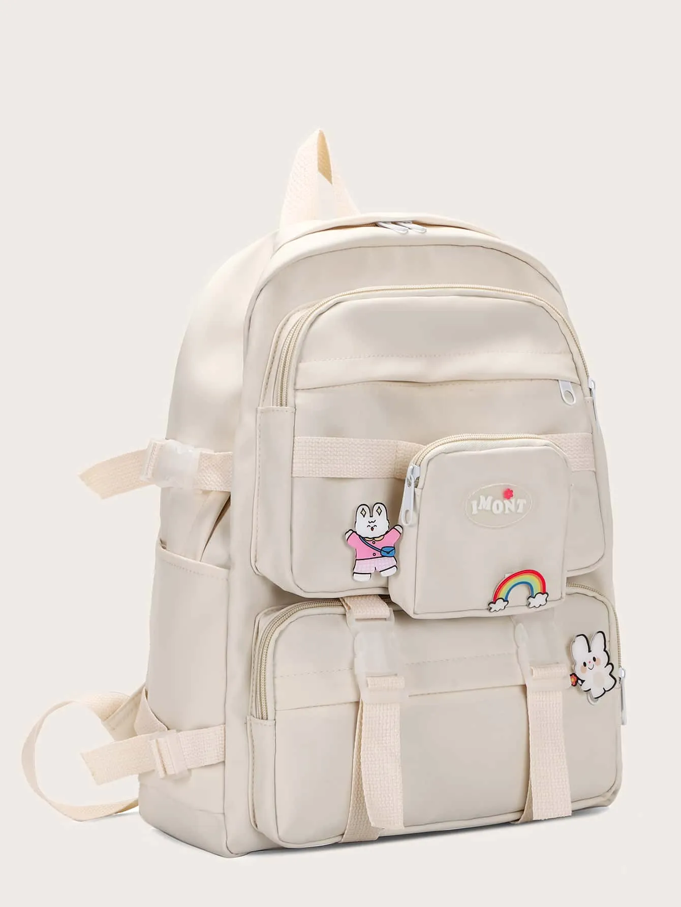 Cartoon Decor Pocket Front Backpack