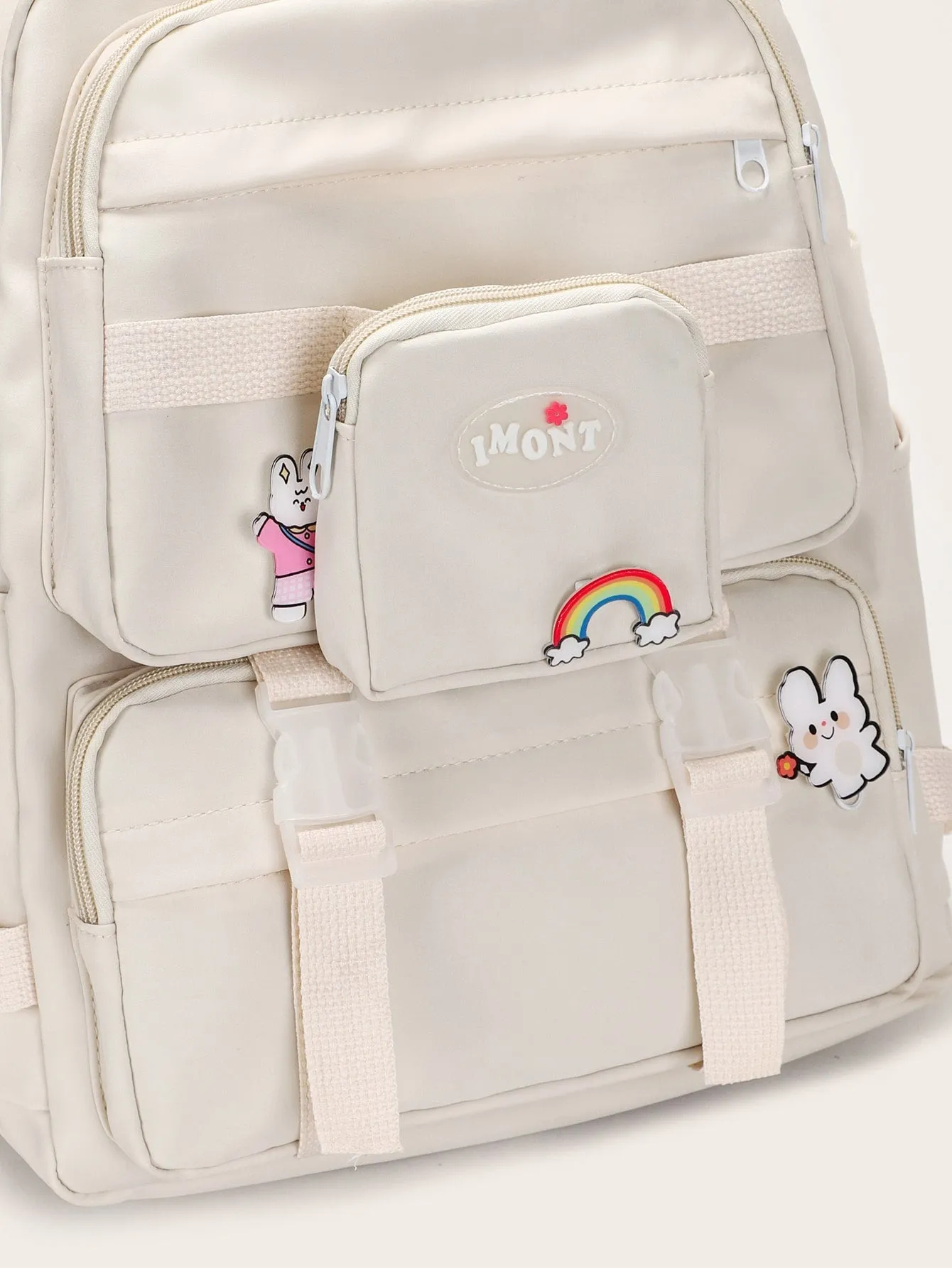 Cartoon Decor Pocket Front Backpack