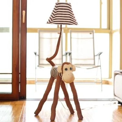 Children's Floor Lamp Coated with Cotton - Animal Shape