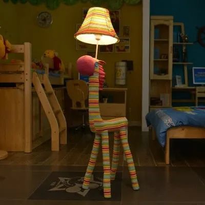 Children's Floor Lamp Coated with Cotton - Animal Shape