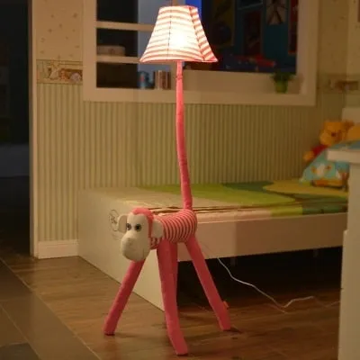 Children's Floor Lamp Coated with Cotton - Animal Shape