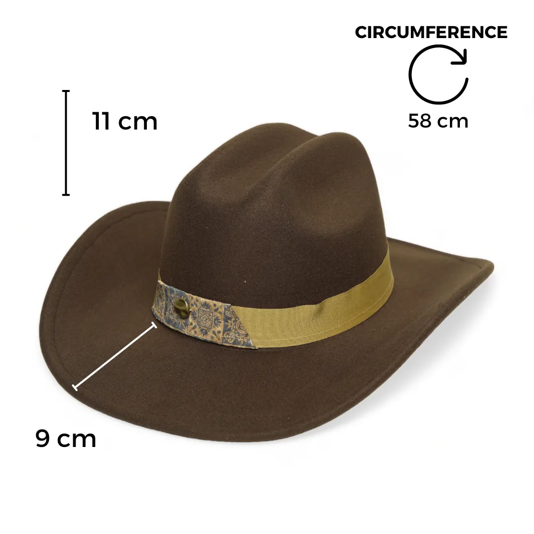 Chokore Cattleman Cowboy Hat with Printed Band (Brown)