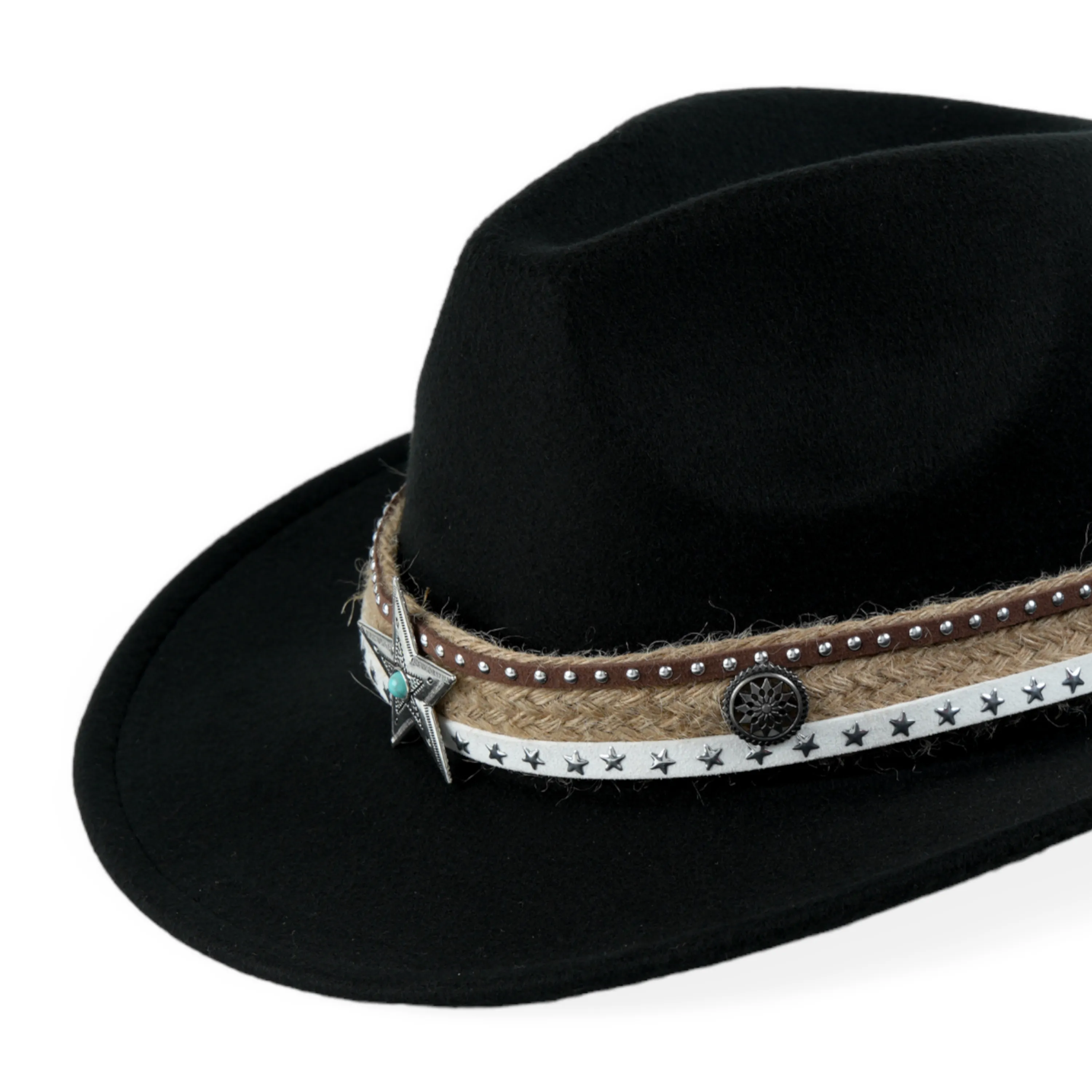 Chokore Cowboy Hat with Jute Band (Black)