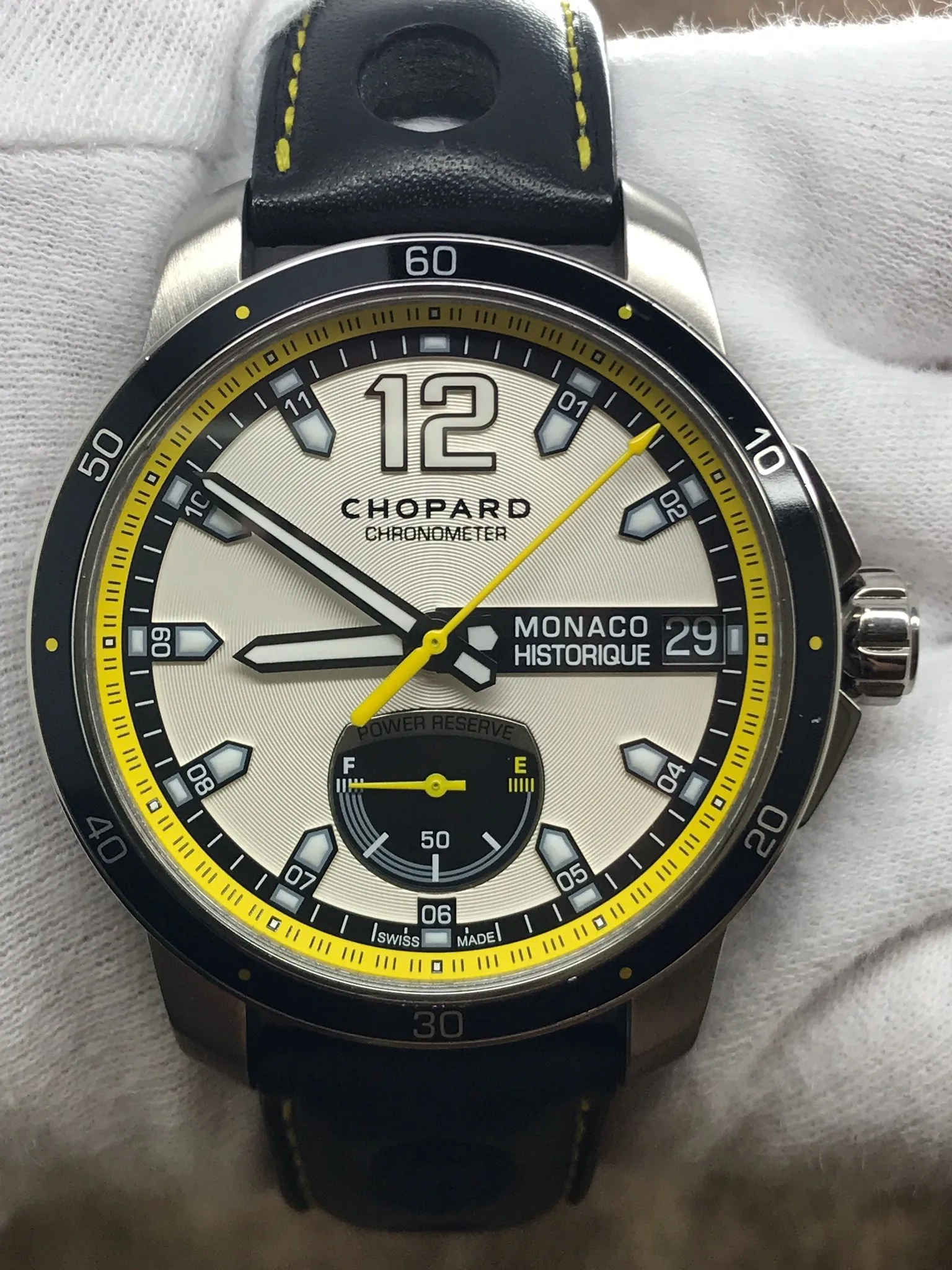 Chopard Grand Prix de Monaco Historique 8568 Silver & Yellow Dial Automatic Men's Watch