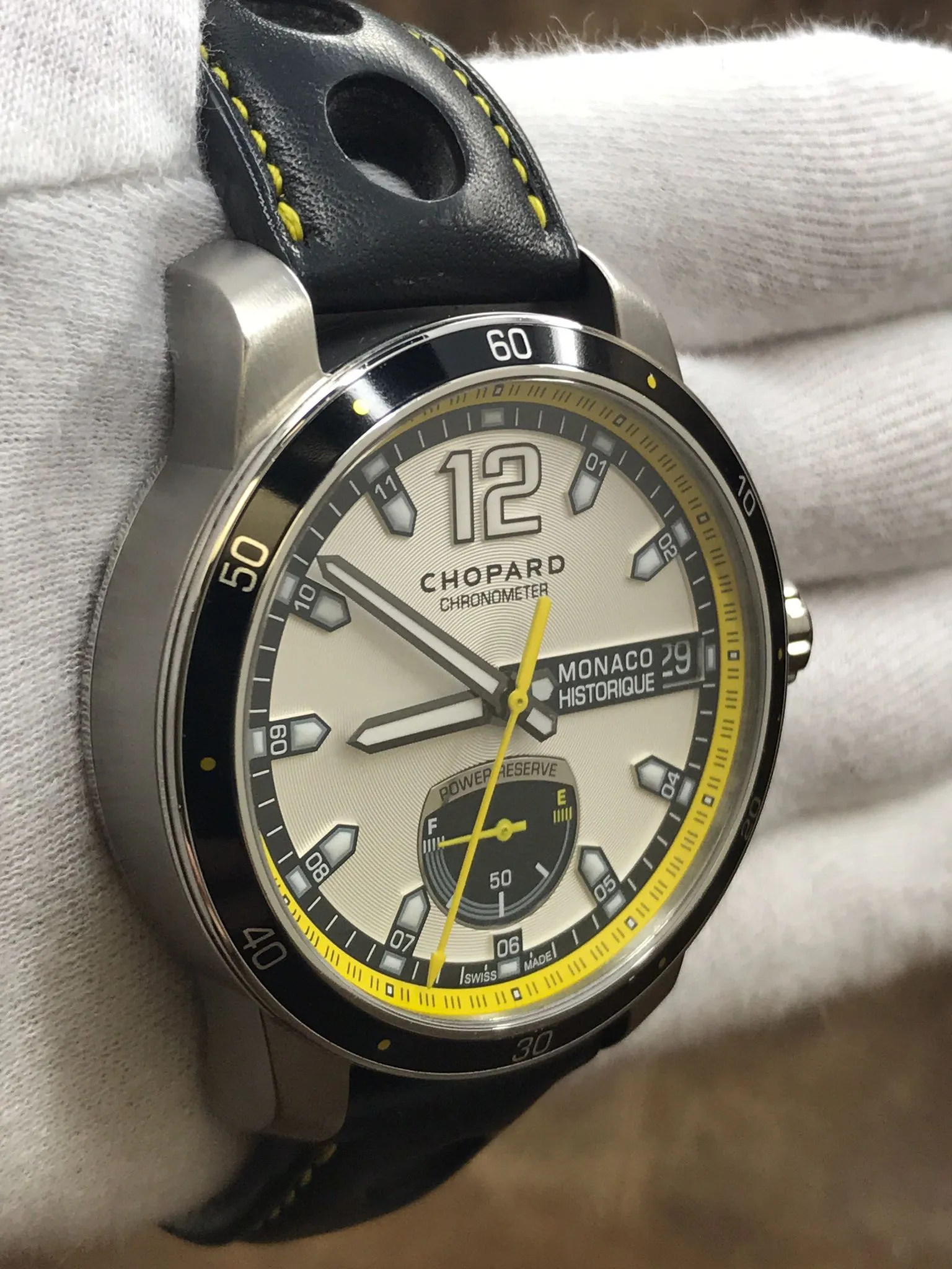 Chopard Grand Prix de Monaco Historique 8568 Silver & Yellow Dial Automatic Men's Watch