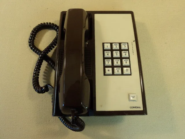 Comdial Corded Office Phone Brown Two Way Speaker 803A V2 -- Used