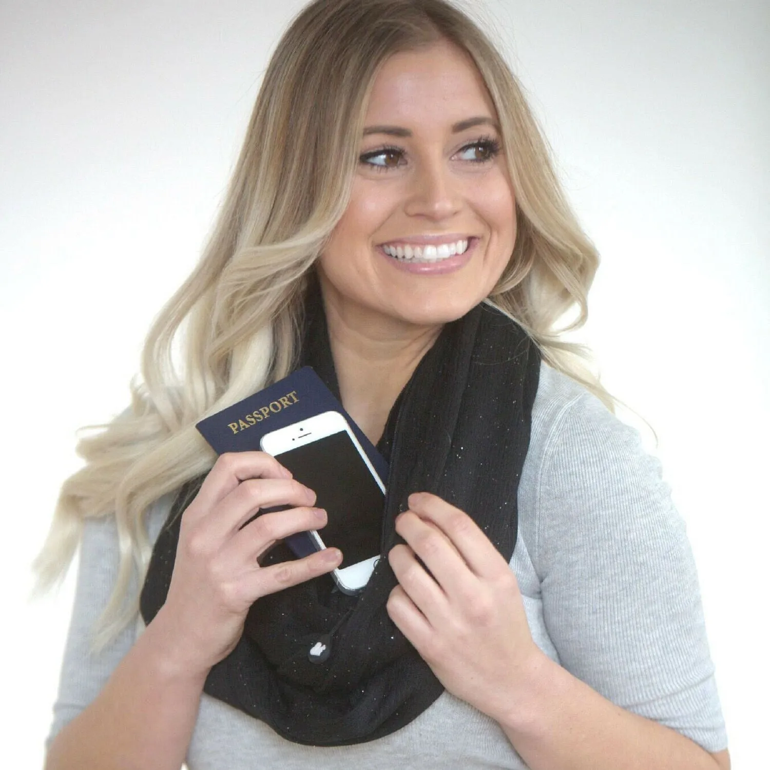 Convertible Infinity Scarf with Pocket™ | Shimmer Black