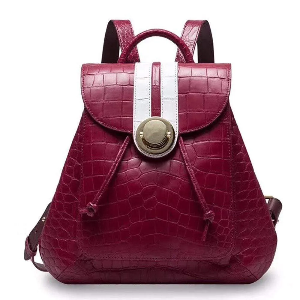 Crocodile  Belly Leather Women's Backpack