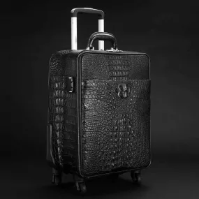 Crocodile Leather 4-Wheeled Trolley Case Travelling Luggage Bags