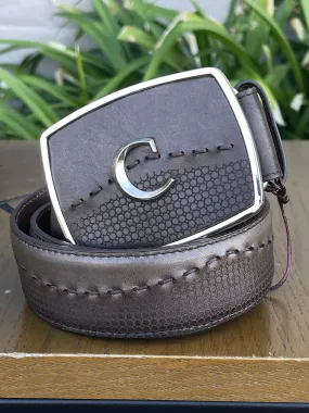 Cuadra Grey Modern Fashion Leather Belt