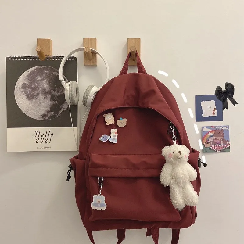 Cute Bear Pendant Backpack PL51469