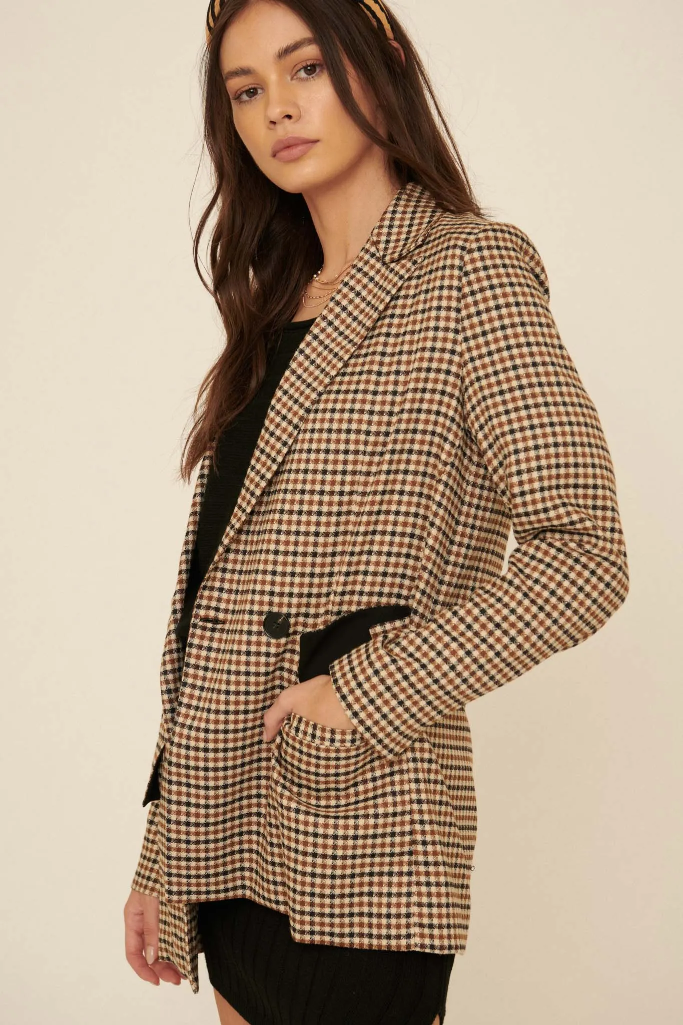 Down To Business Plaid Blazer