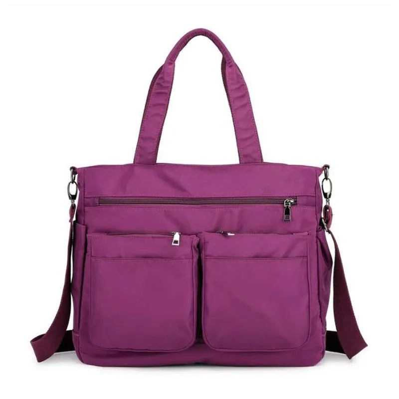 Escape Nylon Two Pocket Tote Bag  |   Magenta