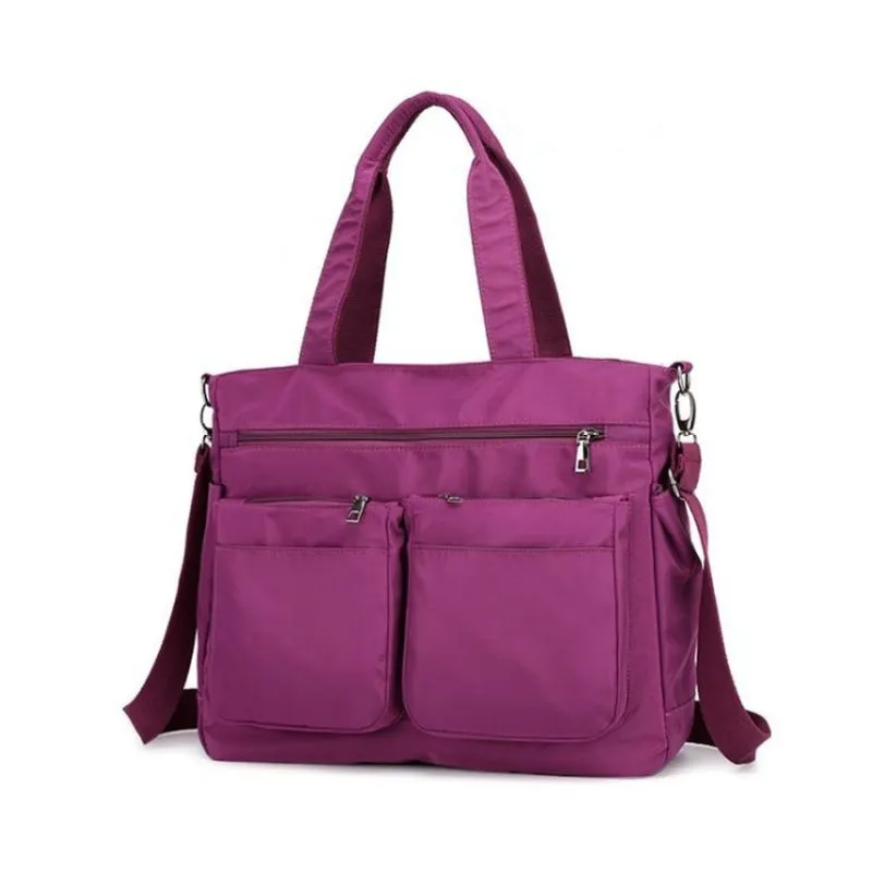 Escape Nylon Two Pocket Tote Bag  |   Magenta