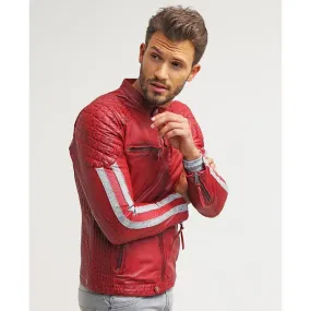 Hank Red Quilted Leather Jacket