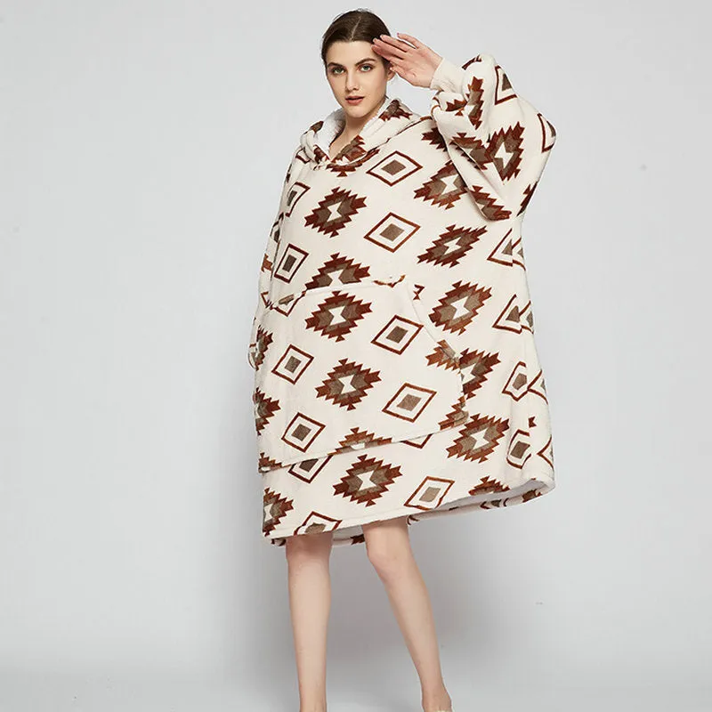 Hooded patterned Large Blanket