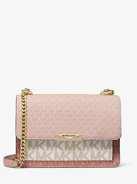 Jade Large Tri-Color Logo Crossbody Bag