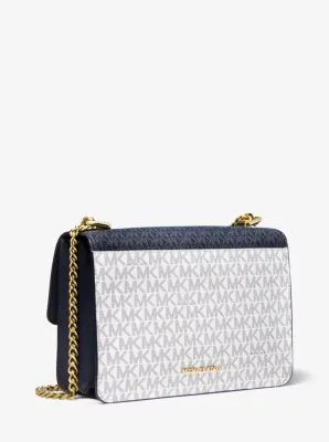 Jade Large Tri-Color Logo Crossbody Bag