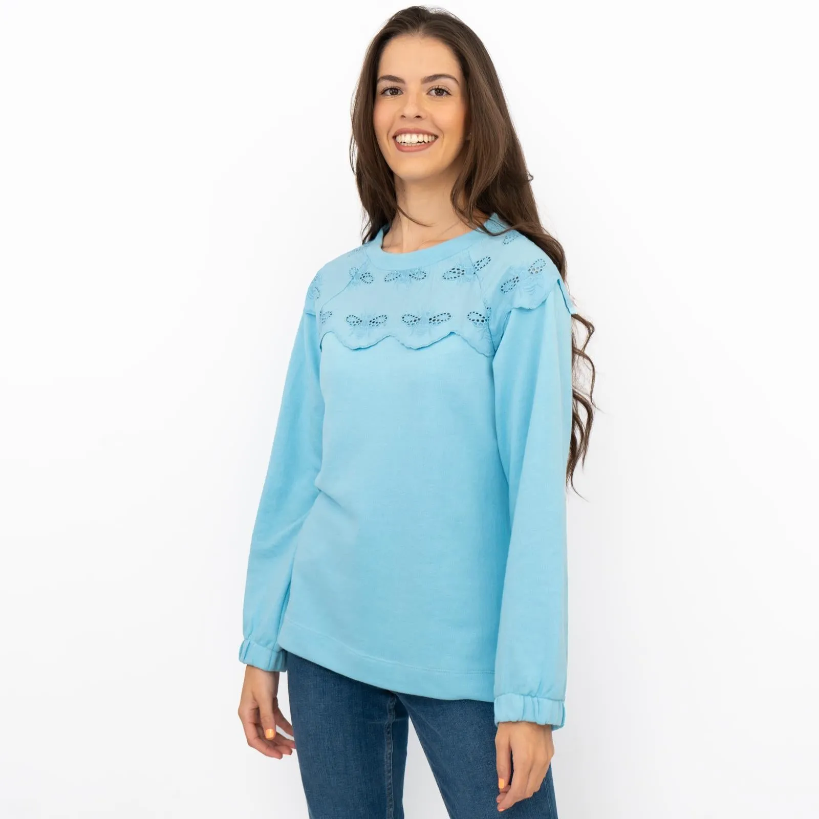 Joules Blue Jumper Sweatshirt Brinley Bees Embroidery