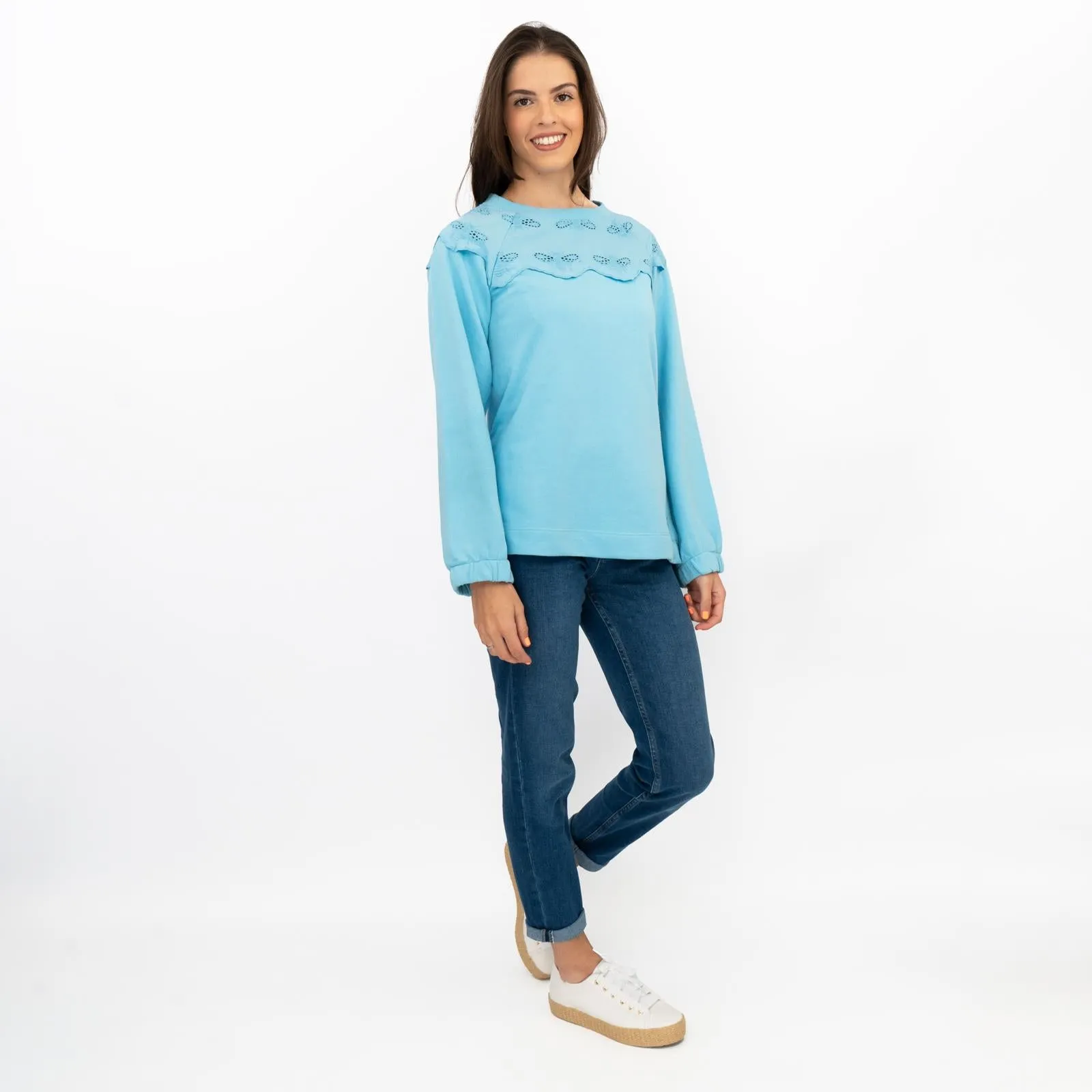 Joules Blue Jumper Sweatshirt Brinley Bees Embroidery