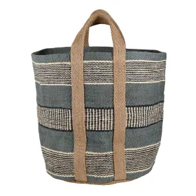 JUTE BASKET BAG - GREY