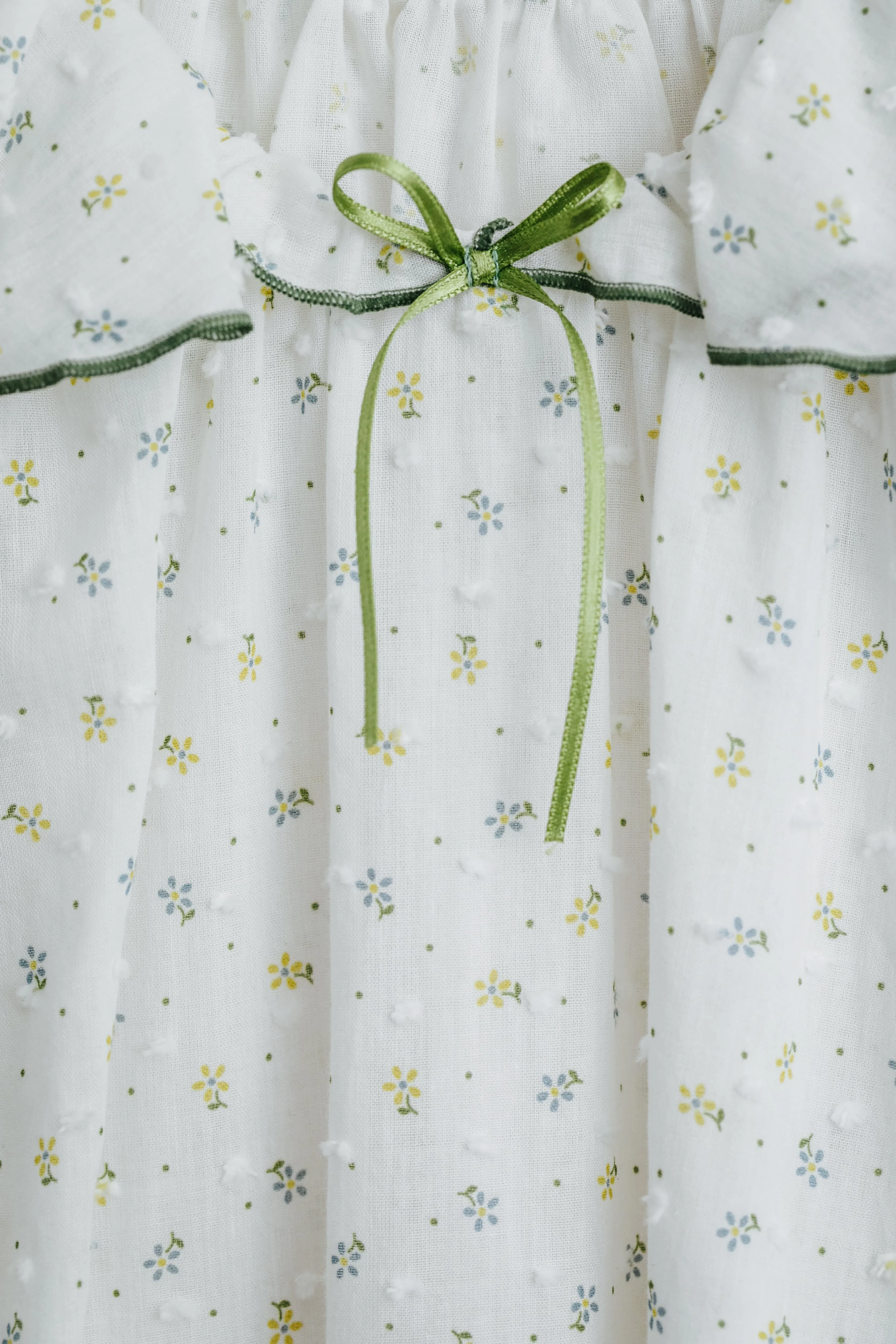 KLARA GIRLS’ COTTON NIGHTDRESS GREEN FLOWERS