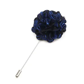 Lake Placid Lapel Flower, Blue / Black