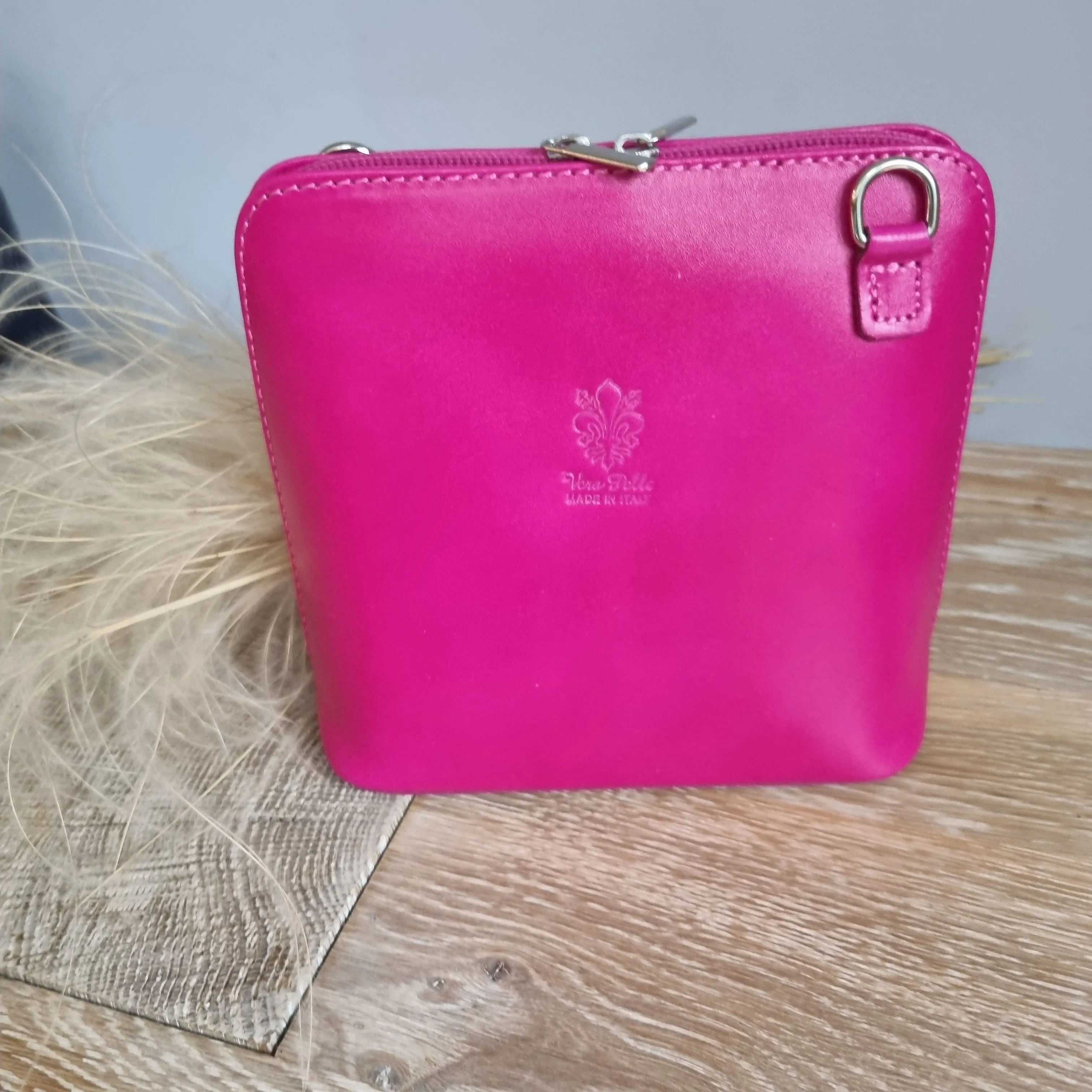 Leather Ladies Small Cross Body PS14 In Pinks