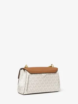 Lita Small Two-Tone Logo and Leather Crossbody Bag