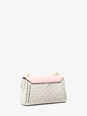 Lita Small Two-Tone Logo and Leather Crossbody Bag